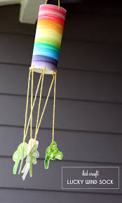 Now with your other hand grab the front and pull the back through, this will turn it inside out and make a nice happy windsock. Small Friendly Lucky Wind Sock A St Patrick S Day Kid Craft