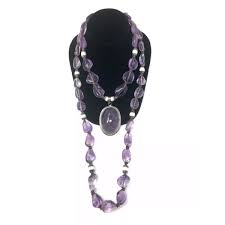 4 In 1 Double Strand Chunky Amethyst Fresh Water Pearl