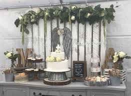 Vintage Rustic First Communion Dessert Table Www Chicpinkpetals Com First Communion Decorations Holy Communion Party Communion Decorations