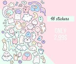 Kawaii Digital Stickers Goodnotes Stickers Cute Stickers Etsy In 2021 Digital Sticker Cute Stickers Journal Stickers