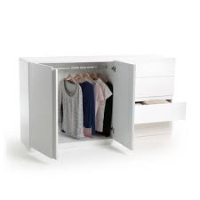 Armoire Basse 2 Portes Penderie Et 4 Tiroirs Leo Penderie Basse Penderie Meubles De Rangement
