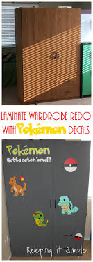 Can you paint laminate wardrobes. Laminate Wardrobe Redo With Paint And Pokemon Decals Keeping It Simple
