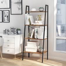 Contact us for bulk orders. Langria Etagere Vintage En Escalier Bibliotheque A 4 Niveaux Avec Cadre Metallique L 56 X P 34 X H 138 Cm Pour Salon Cuisine Cdiscount Maison