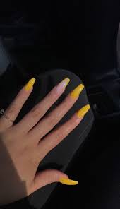 40 yellow nail art ideas nenuno creative. Nailcoffin Naildesings Nailcolors Acrylic Nails Yellow Yellow Nails Summer Acrylic Nails