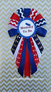 Nautical Corsage Nautical Pin Nautical Baby Shower Mommy To Etsy Nautical Baby Shower Baby Shower Pin Sailor Baby Shower Theme