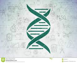Science Concept Dna On Digital Data Paper Background Stock