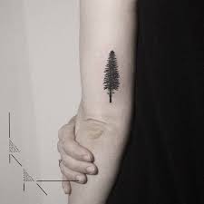 Pine Tree Tattoo On The Back Of The Left Arm Tree Tattoo Tricep Tattoos Tattoos