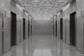 Arktura Vapor Pixel Backlit Ceiling Panels In An Elevator Lobby Elevator Interior Interior Design Concepts Ceiling System