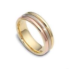 Mens 14k Three Tri Tone Gold Wedding Ring Man Band 6mm Mens Wedding Rings Gold Mens Wedding Rings Gold Wedding Rings