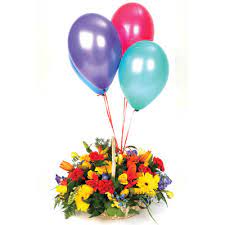 Check spelling or type a new query. Celebration Flower Basket Arrangement And Five Balloons Florist Auckland Wellington Christchurch New Zealand