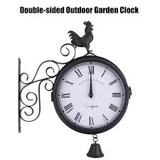 Black wrought iron sterling and noble wall clock | ebth. Buy Outdoor Wrought Iron Garden Clock Innovative Fashion Double Sided Wall Metal Clock Wall Clock Hangin At Affordable Prices Free Shipping Real Reviews With Photos Joom