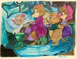 Mrs. Brisby Feeds Timothy the Medicine (“The Secret of NIMH” (1982))  (watercolor, 2022) 🐭❤ – The Autistic Animators Desk