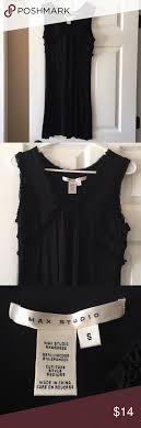 Max Studio Black Ruffle Dress Women S Size Small Ruffled Dress Women Black Ruffle Dress Ruffle Dress