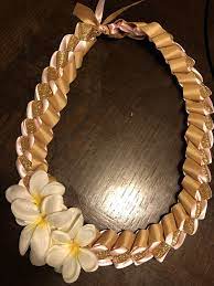 Ribbon Lei With Plumerias Graduation Leis Ribbon Lei Leis