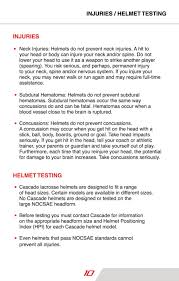 Cascade Lacrosse Helmet Safety Booklet And Information Cascade