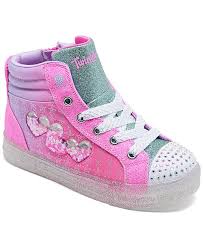 Skechers Little Girls Twinkle Toes Shuffle Brights 2 0 I Heart U High Top Light Up Casual Sneakers From Finish Line Reviews Finish Line Athletic Shoes Kids Macy S