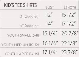 kids measurement size charts common interest clothing