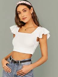 Get the lowest price on your favorite brands at poshmark. Crop Top Mit Quadratischem Ausschnitt Und Raffung Aktuelle Trends Gunstig Kaufen Shein Deutschland