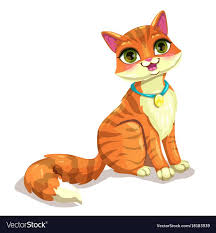 cute sitting striped ginger cat cartoon red kitty icon vector kitten illustration download a free preview or hig cat vector ginger cats cute animal pictures