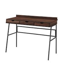 63w x 27.5d x 29.5h read more Dark Walnut Angled 3 Drawer Desk Kirklands
