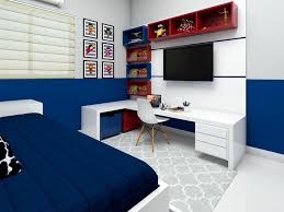 Caixa Com Rodinhas Para Guardar Brinquedos Mais Um Angulo Do Quartinho De Menino Bancada Para Estudos Painel Para Tv Nichos Para Objet Quartos Azuis E Brancos Decoracao Quarto Pequeno Solteiro Quarto