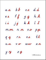 Cursive Letters Alphabet Chart Lowercase Letters