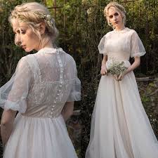 8% coupon applied at checkout save 8% with. Eightale Ivory A Line Lace Vintage Wedding Dresses Collar O Neck Bridal Gown Short Puffy Sleeves Wedding Gowns Vestido De Novia Super Sale 29e6 Hjarnarpsrevyn