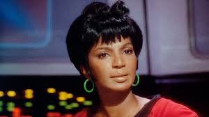 What is the significance of Uhura's neon green hoop earrings in Star Trek?
