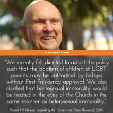 Church erased Nelson calling the November 2015 exclusion policy a  “revelation” of the “mind of the lord” : r/mormon