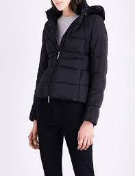 Armani Jeans Faux Fur Trimmed Shell Puffer Jacket Selfridges Com Jackets Jacket Outfits Armani Jeans