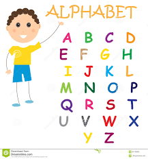 Alphabet Chart Kids Study Colorful White Stock Vector
