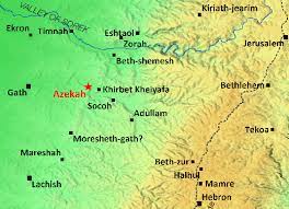 Map Of The Shephelah With Azekah Overlooking The Elah Valley Lachish Philistine Zorah