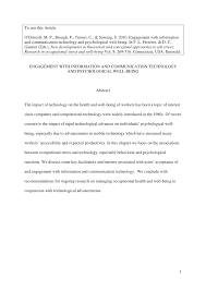 In addition, at least 73. Pdf Engagement With Information And Communication Technology And Psychological Well Being