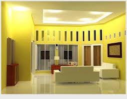Warna kuning yang terang dapat mengesankan ruangan menjadi tampak. ãƒ„ 19 Contoh Kombinasi Warna Cat Plafon Ruang Tamu Yang Bagus Cantik