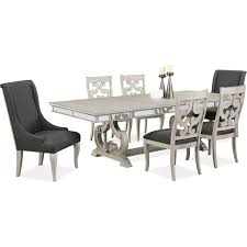 Athena Dining Table With 4 Side Chairs And 2 Host Chairs Value City Furniture And Mattresses Dining Table Marble Grey Dining Room Upholstered Dining Chairs