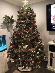 Modern Farmhouse Christmas Tree Farmhouse Christmas Tree Red Gold Christmas Red And Gold Christmas Tree