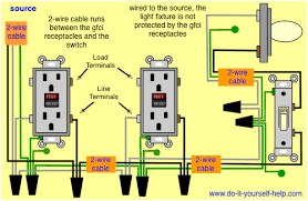 How to wire a gfci and outlet to a light switch. Wiring Diagram For Light Switch And Outlet Combo