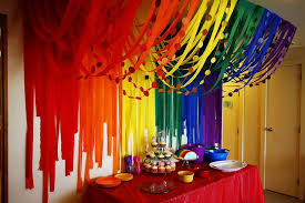 Rainbow Streamers Rainbow Parties Streamer Decorations Party Decorations