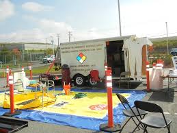 Decontamination Equipment On Display Including Hazmat Suits And Decon Shower Equipment Emergency Vehicles Emergency Response Lackawanna County