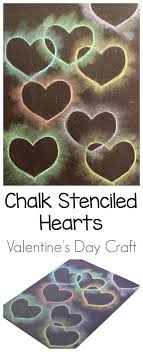 Heart Chalk Stencil Art For Kids Buggy And Buddy Valentine Art Projects Valentine S Day Crafts For Kids Valentine Crafts For Kids