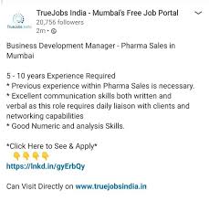 Business Development Manager Pharma Sales In Mumbai In 2020 Business Development Job Portal Communication Skills