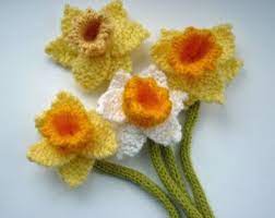 Crochet Daffodil Pattern Crocheted Daffodil Flower Etsy In 2021 Knitted Flowers Free Knitted Flower Pattern Crochet Flower Patterns