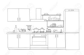 4,085 likes · 1 talking about this. Interior Sketch Of Kitchen Room Outline Blueprint Design Of Kitchen With Modern Furniture Royalty Free Cliparts Vectors And Stock Illustration Image 103581049