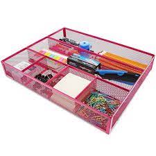 3.2 how to choose the best desk drawer organizer (with price and reviews). Pink Mesh Metal Office Desk Drawer Organizer Tray 15 X 12 X 2 5 Inches Walmart Com Walmart Com