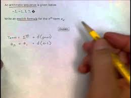 Write an explicit formula for this sequence. Aleks Writing An Explicit Rule For An Arithmetic Sequence Mc Youtube