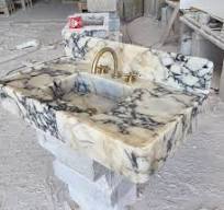 Lavabo en marbre Calacatta Viola, Lavabo mural en marbre ...