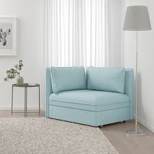 Vallentuna Sleeper Module With Backrests Hillared Light Blue Ikea Vallentuna Furniture Armchair Bed