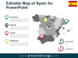 Whether you're looking for an attraction map, a neighbourhood map with lodging tips. Map Of Spain For Powerpoint Presentationgo Com