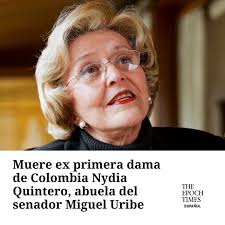 Mamita... vuela alto y en paz. Hoy el cielo recibe a una gigante: la dama  de la solidaridad", manifestó su nieta María Carolina, hermana de Uribe  Turbay.