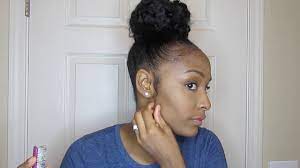 But sometimes, you may want to wear a bigger bun than but in this pictorial, i used a combination of afro kinky hair and noble kinky. Easy High Bun Tutorial For Medium Length Naturals Using Track Hair Track Hairstyles Natural Hair Bun Styles Hair Bun Tutorial